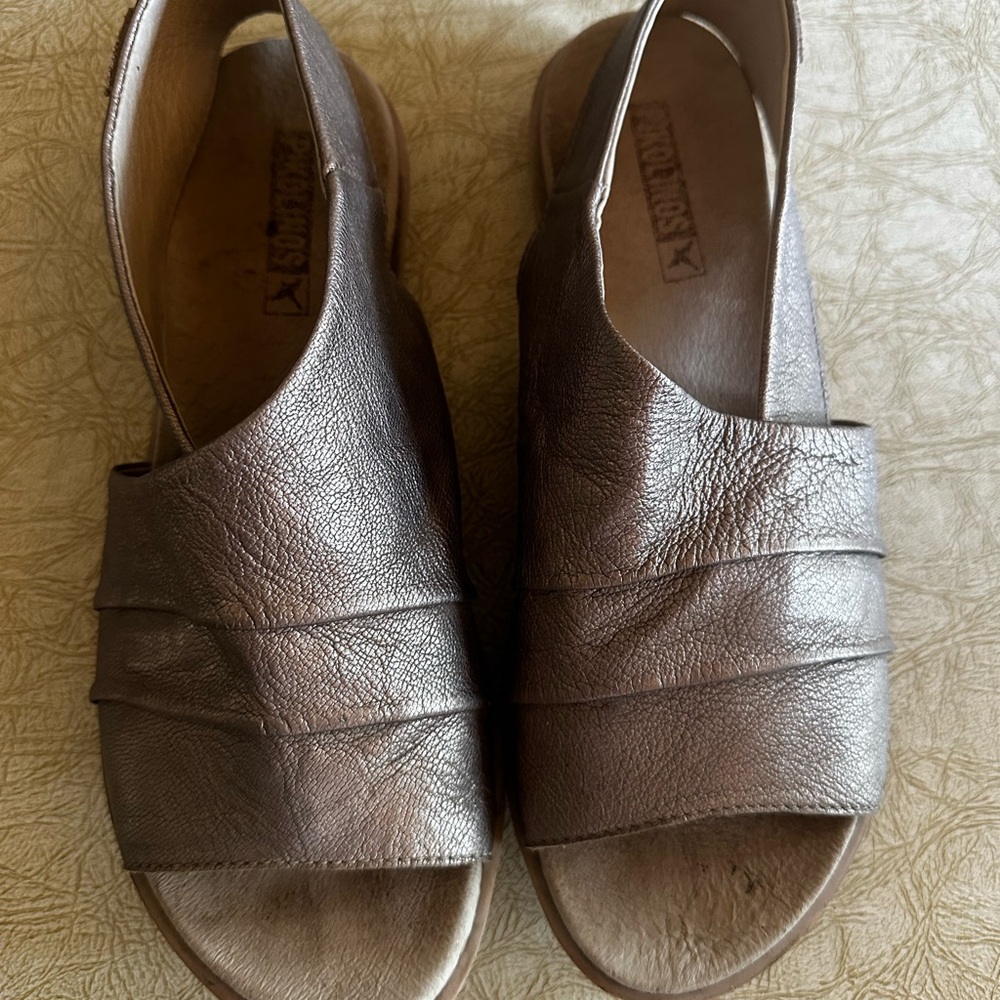 PIKOLINOS Metallic Bronze Open-Toe Slingback Sandals